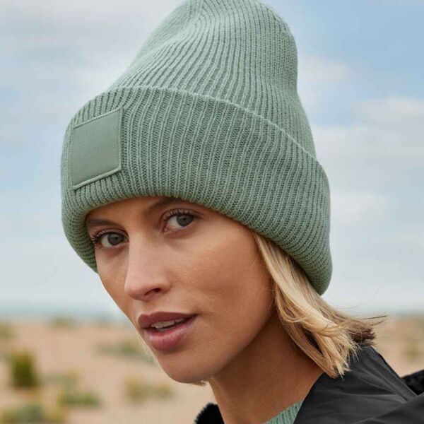 Beechfield Deep Cuff Tonal Patch Beanie Thumbnail
