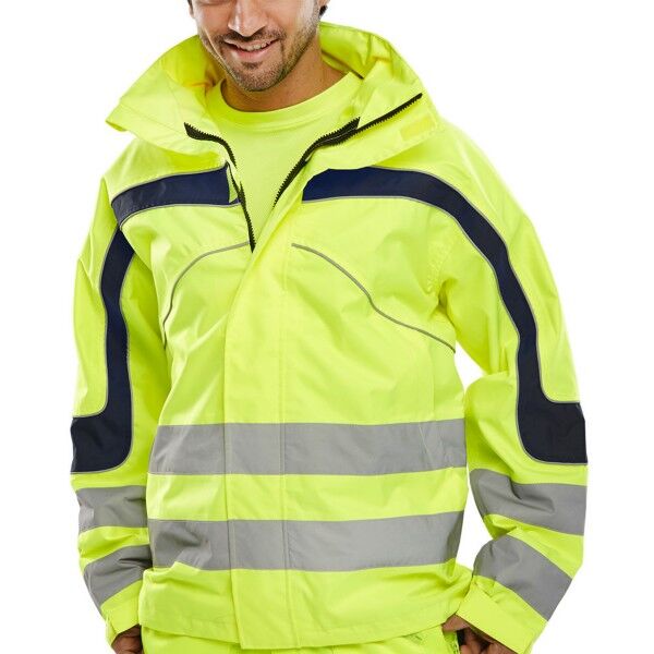 BSeen Hi Vis Eton Breathable Waterproof Jacket Thumbnail